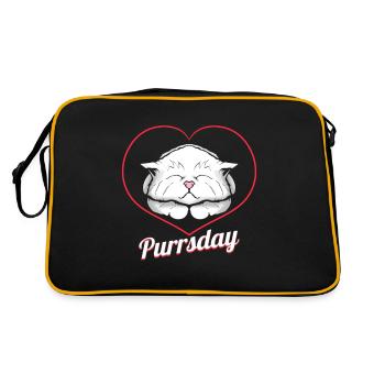 Logo Sleeping Cat In A Heart On Purrsday - Sac Retro - noir/or - Dos