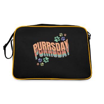 Colored Cat Paws On Purrsday - Retro Bag - black/gold - Back