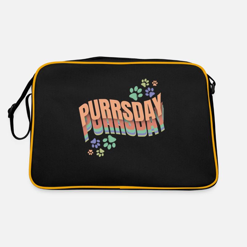 Pattes de chat colorées sur le ronronnement Sac Retro