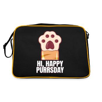 Salutation Patte de chat sur le ronronnement - Sac Retro - noir/or - Dos