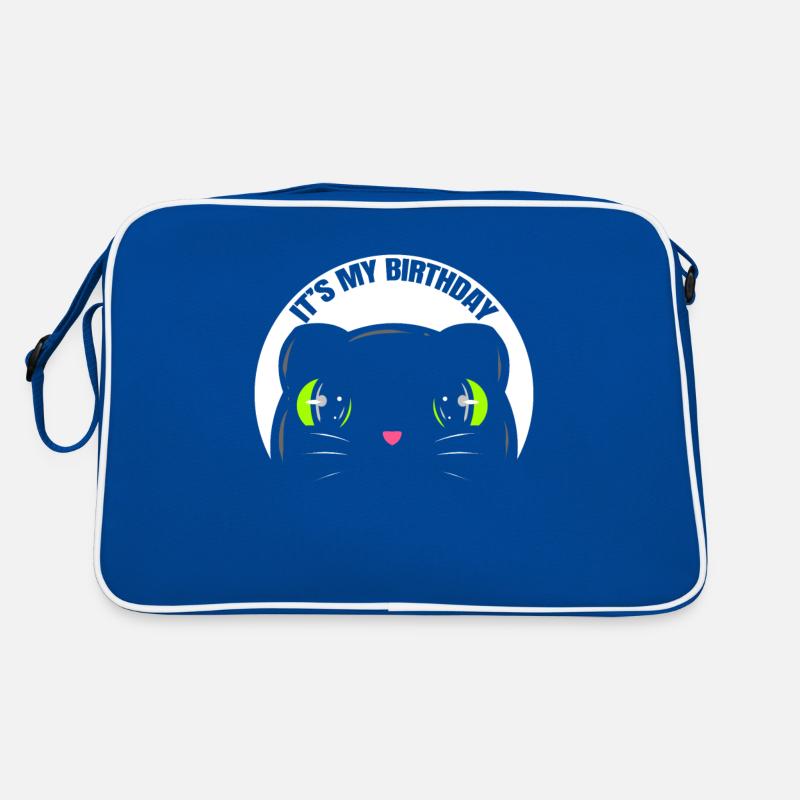 Logo Anniversaire du chat noir sur Purrsday Sac Retro