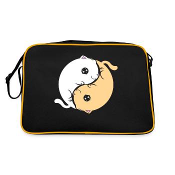 Yin And Yang Cats On Purrsday - Retro Bag - black/gold - Back