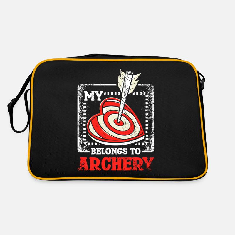 Mein Herz gehört dem Bogenschießen Retro Tasche