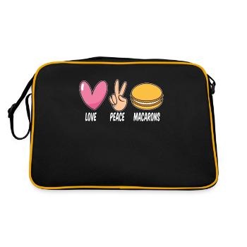 Macaron Love Peace Macaron Artfully Baking Sweets - Retro Bag - black/gold - Back
