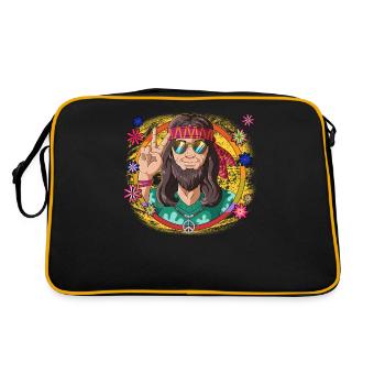 60s 70s Costume Groovy Hippie - Sac Retro - noir/or - Dos
