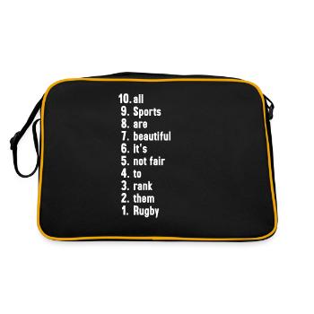 Drôles de dictons sportifs Cadeau de rugby - Sac Retro - noir/or - Dos
