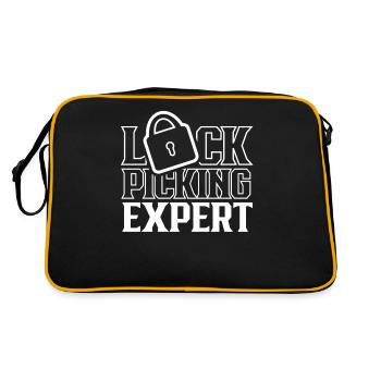 Lockpicking Experte Lock Picking Knacken Schloss - Retro Tasche - Schwarz/Gold - Hinten