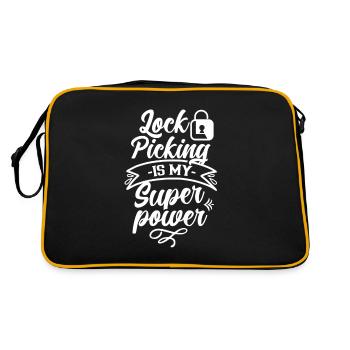 Lock picking is my superpower cracking lock - Retro Bag - black/gold - Back