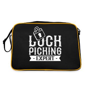 Lockpicking Experte Lock Picking Schloss Knacken - Retro Tasche - Schwarz/Gold - Hinten