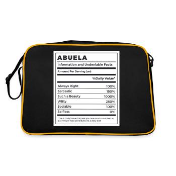Drôle Abuela Faits nutritionnels - Sac Retro - noir/or - Dos