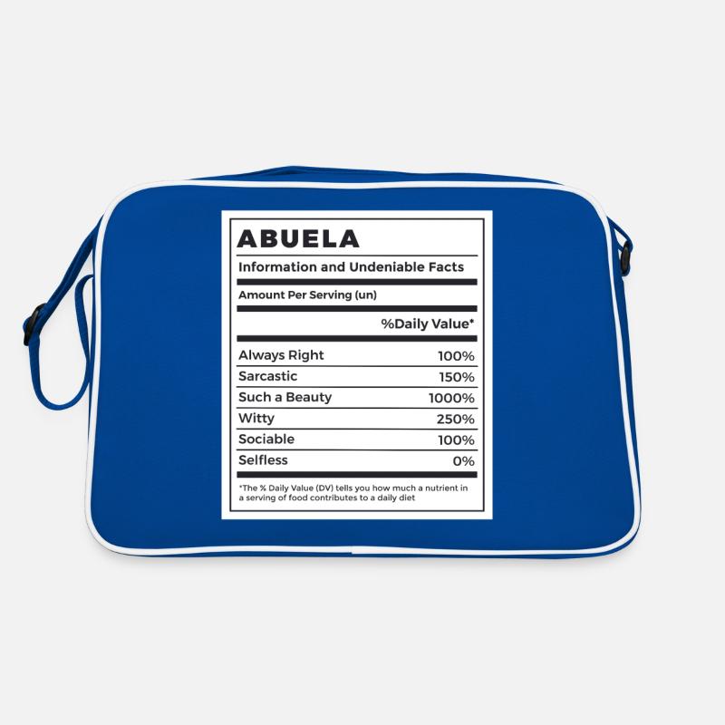 Drôle Abuela Faits nutritionnels Sac Retro