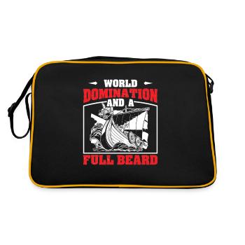 World domination of the Vikings and a full beard - Retro Bag - black/gold - Back