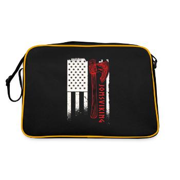 Viking Jomsviking Amerikanische Flagge Jomsviking - Retro Tasche - Schwarz/Gold - Hinten