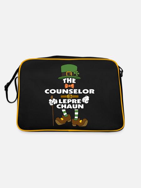 The Counselor Leprechaun St Patrick's Day - Retro Tasche - Schwarz/Gold - Hinten