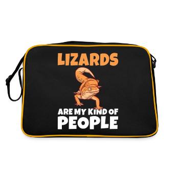 Lizard Lover Lizard Gift Lizard Propriétaire - Sac Retro - noir/or - Dos
