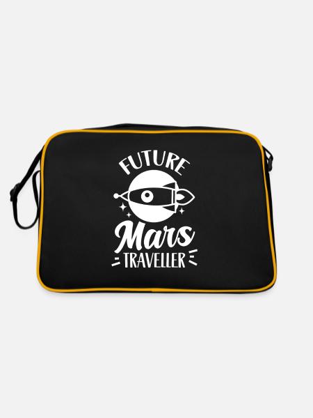 Future Mars Traveling Planet Astronaut - Retro Bag - black/gold - Back
