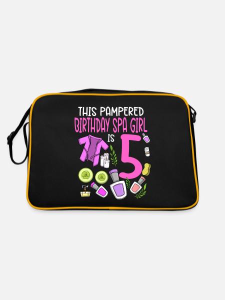 Spa Birthday For Girls 5th Spa Birthday Party - Retro Bag - black/gold - Back