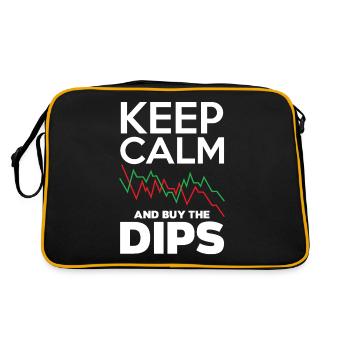 Keep Calm And Buy The Dips Investor Day - Retro Tasche - Schwarz/Gold - Hinten