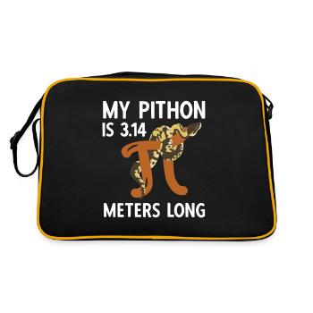 Reptilien Für Fans Von Schlangen - Retro Tasche - Schwarz/Gold - Hinten
