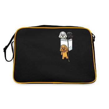 Cockapoo Dog In Bag - Retro Bag - black/gold - Back