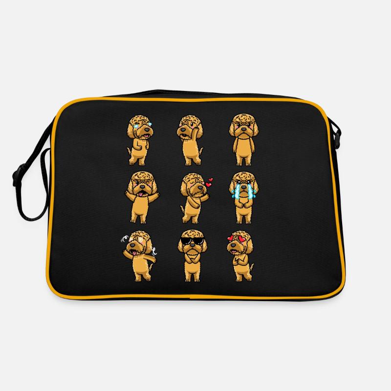 Kawaii Cockapoo Hund Emoticon Retro Tasche