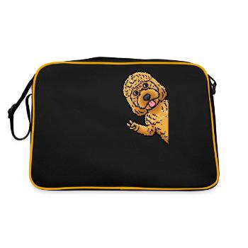 Cockapoo dog from side - Retro Bag - black/gold - Back