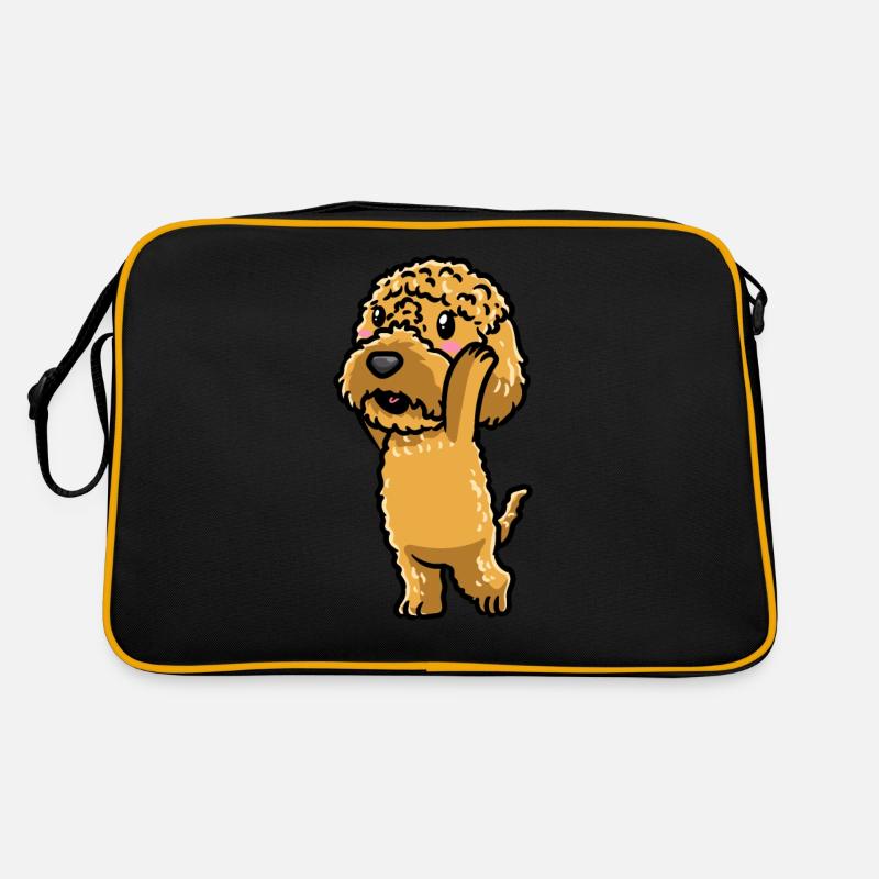 Kawaii Cockapoo Hund Emoticon Retro Tasche