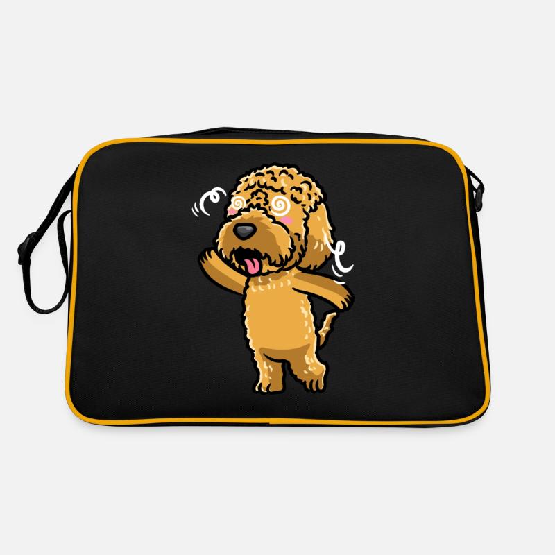 Kawaii Cockapoo Hund Emoticon Retro Tasche