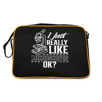 I just like microscopes very sayings microscope microscope - Retro Bag - black/gold - Back