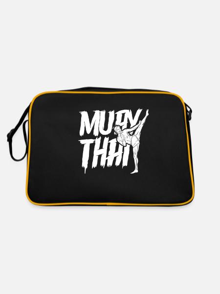 Muay Thai Arts martiaux de combat de combat Arts martiaux - Sac Retro - noir/or - Dos