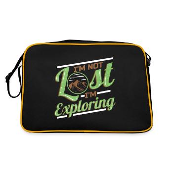 Logo I'm Not Lost I'm Exploring On Camping - Retro Tasche - Schwarz/Gold - Hinten