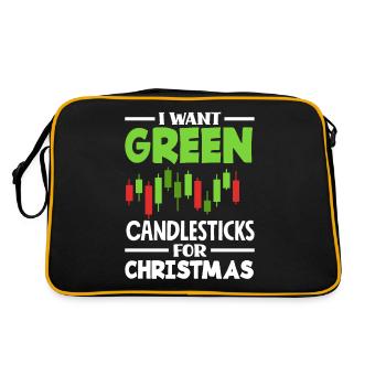 I Want Green Candlesticks For Christmas Investor - Retro Bag - black/gold - Back