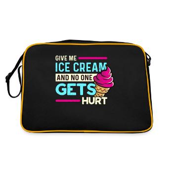 La crème glacée donne-moi de la crème glacée et de la glace sucrée congelée - Sac Retro - noir/or - Dos