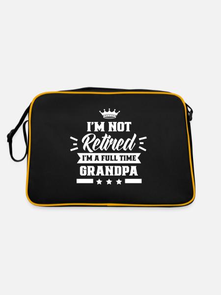 I'm not retired I'm a full-time grandpa - Retro Bag - black/gold - Back