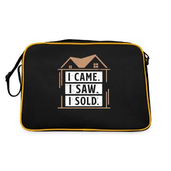 Ich kam Ich sah Ich verkaufte Funny Real Estate - Retro Tasche - Schwarz/Gold - Hinten