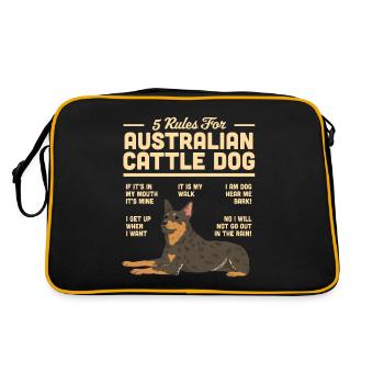 Australian Cattle Dog - Retro Bag - black/gold - Back