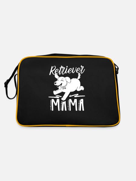 Retriever Maman Fille Pet Retrievers Chien - Sac Retro - noir/or - Dos