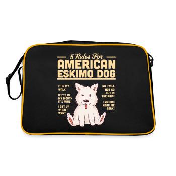 American Eskimo Dog - Retro Bag - black/gold - Back