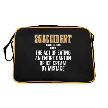 Ice Cream Snaccident The Act Of Eating Vanilla Ice - Retro Bag - black/gold - Back
