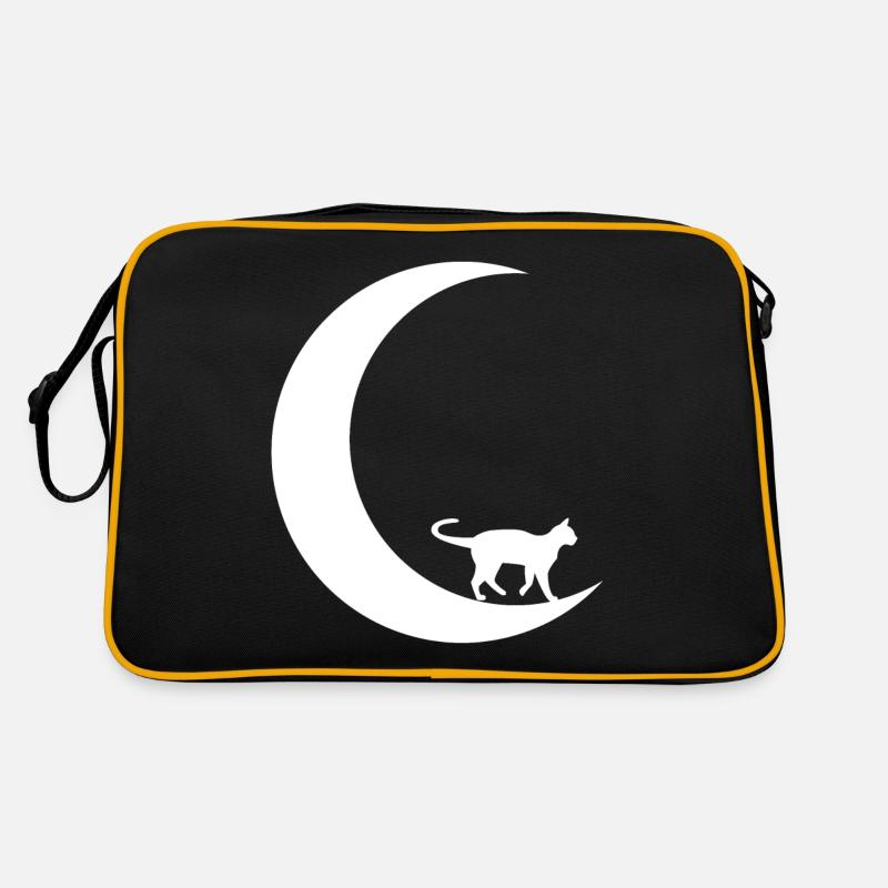Mondsichel - Katze - Retro Tasche