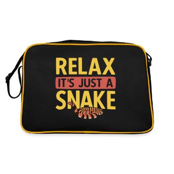 Reptilien Für Fans Von Schlangen - Retro Tasche - Schwarz/Gold - Hinten