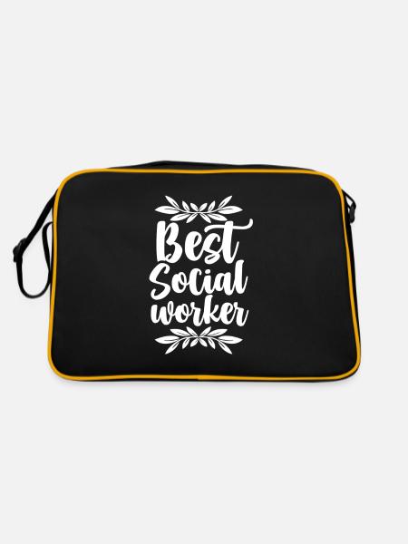 Meilleure formation de travailleur social - Sac Retro - noir/or - Dos