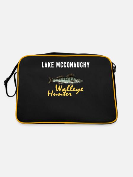 North Dakota Fishing - Walleye Hunter - Retro Bag - black/gold - Back