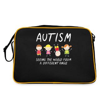 Sensibilisation à l’autisme Don autistique Tolérance Autisme - Sac Retro - noir/or - Dos