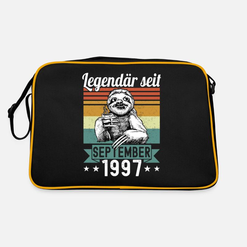Faultier Legendär seit September 1997 Geburtstag - Retro Tasche - Schwarz/Gold