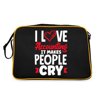 I Love Accounting It Makes People Cry Cost - Retro Tasche - Schwarz/Gold - Hinten