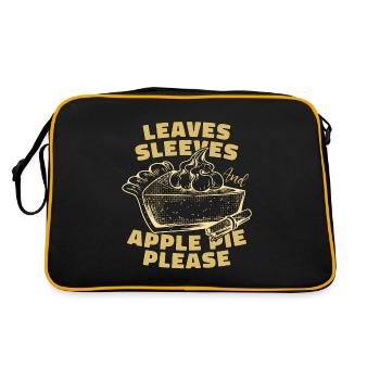 Apple Pie Leaves Sleeves And Apple Tree Pastries - Retro Bag - black/gold - Back