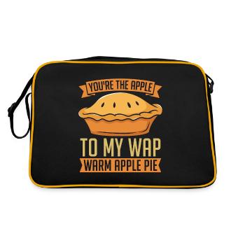 Apple Pie You're The Apple To My Bakery Pastries - Retro Tasche - Schwarz/Gold - Hinten