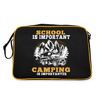 camping is more important camping caravan holidays - Retro Bag - black/gold - Back