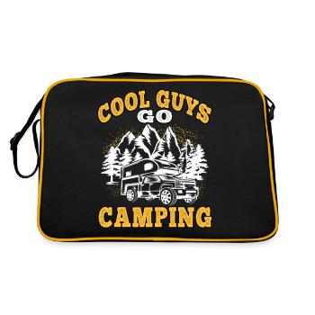 Cool guys driving camping caravan holidays - Retro Bag - black/gold - Back
